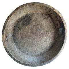 Large Vintage Decorative Wood Bowl