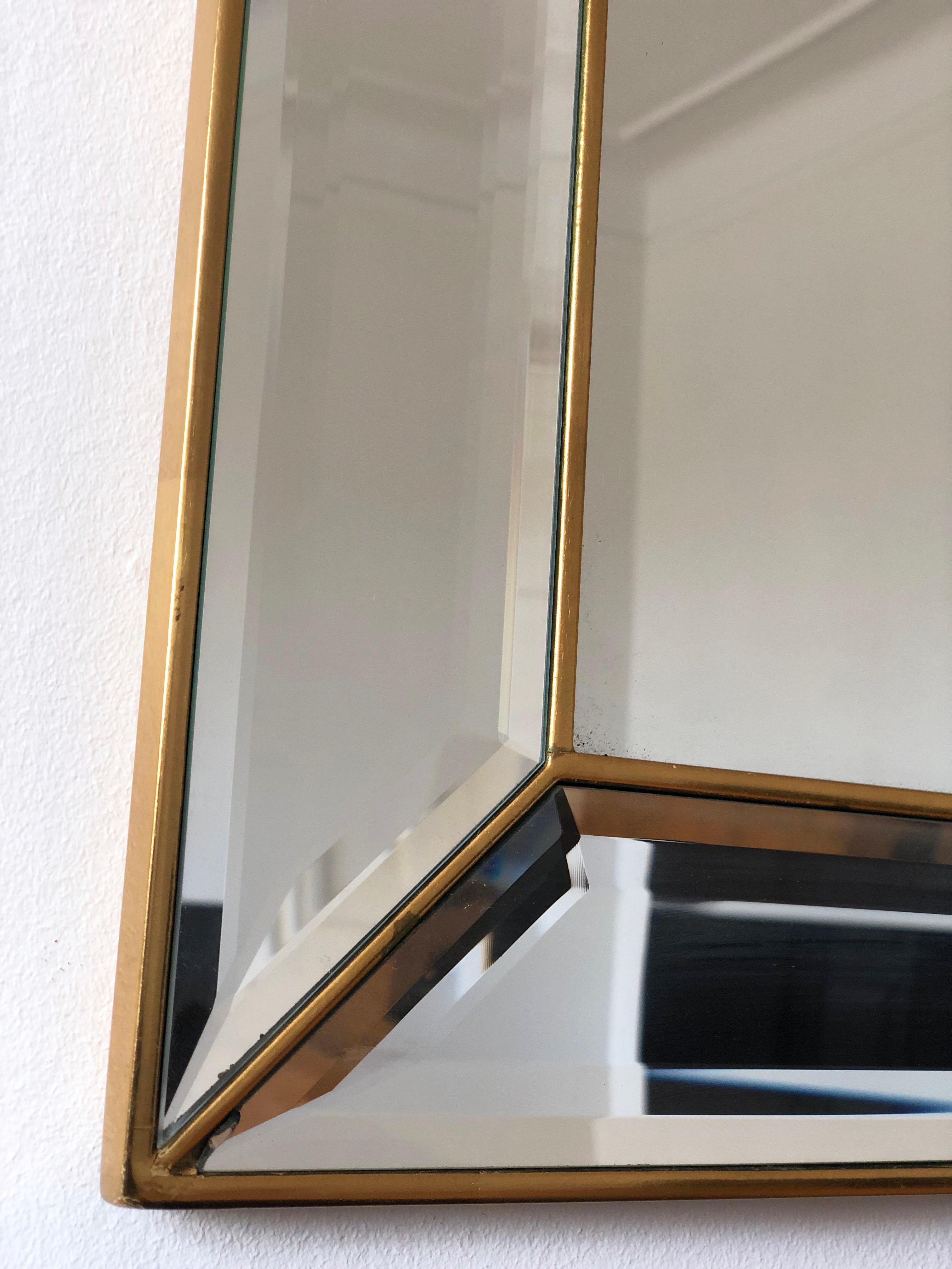 Hollywood Regency Grande specchio Deknudt d'epoca in oro Belgio anni '80 in vendita