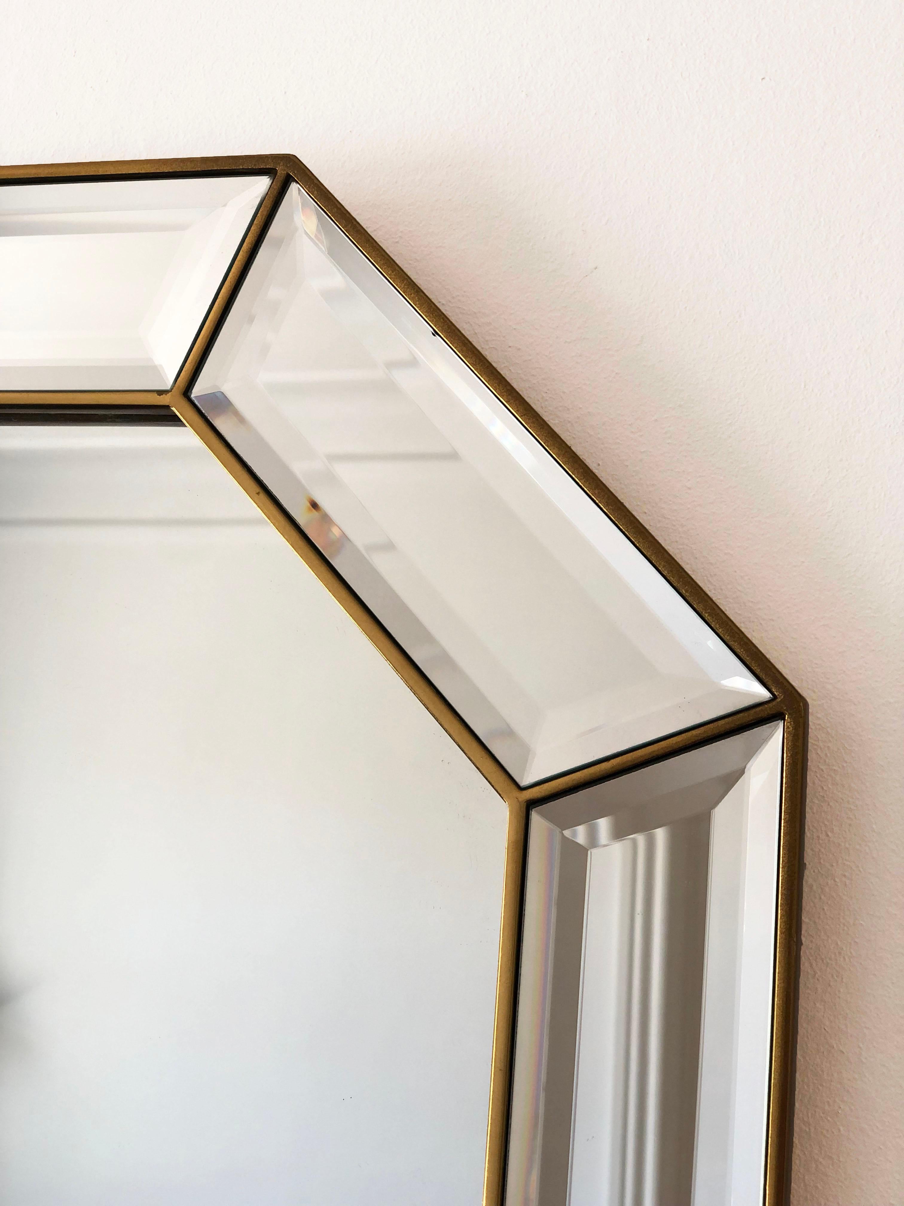 Grande specchio Deknudt d'epoca in oro Belgio anni '80 In condizioni buone in vendita a Sakskøbing, DK