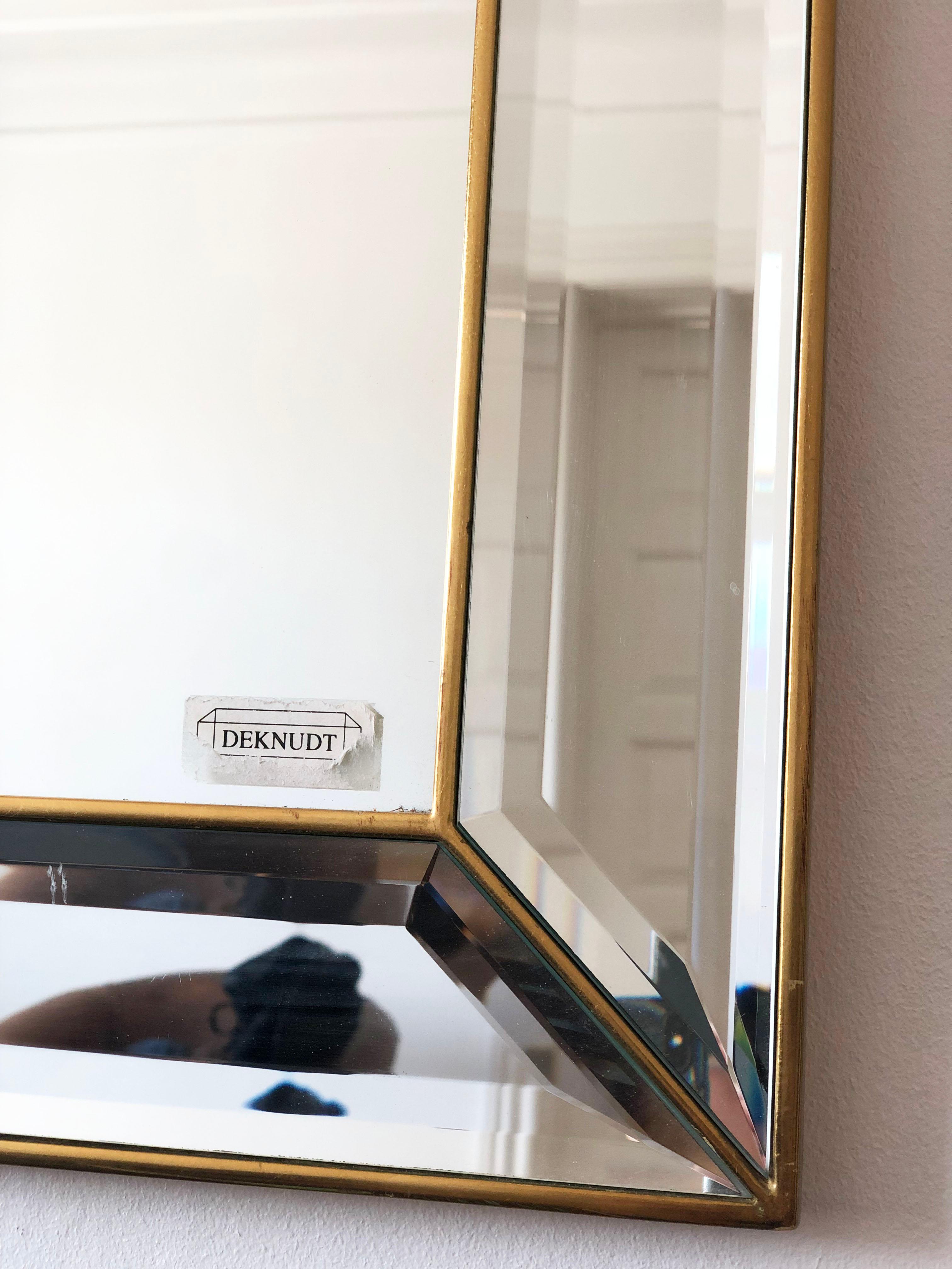XX secolo Grande specchio Deknudt d'epoca in oro Belgio anni '80 in vendita