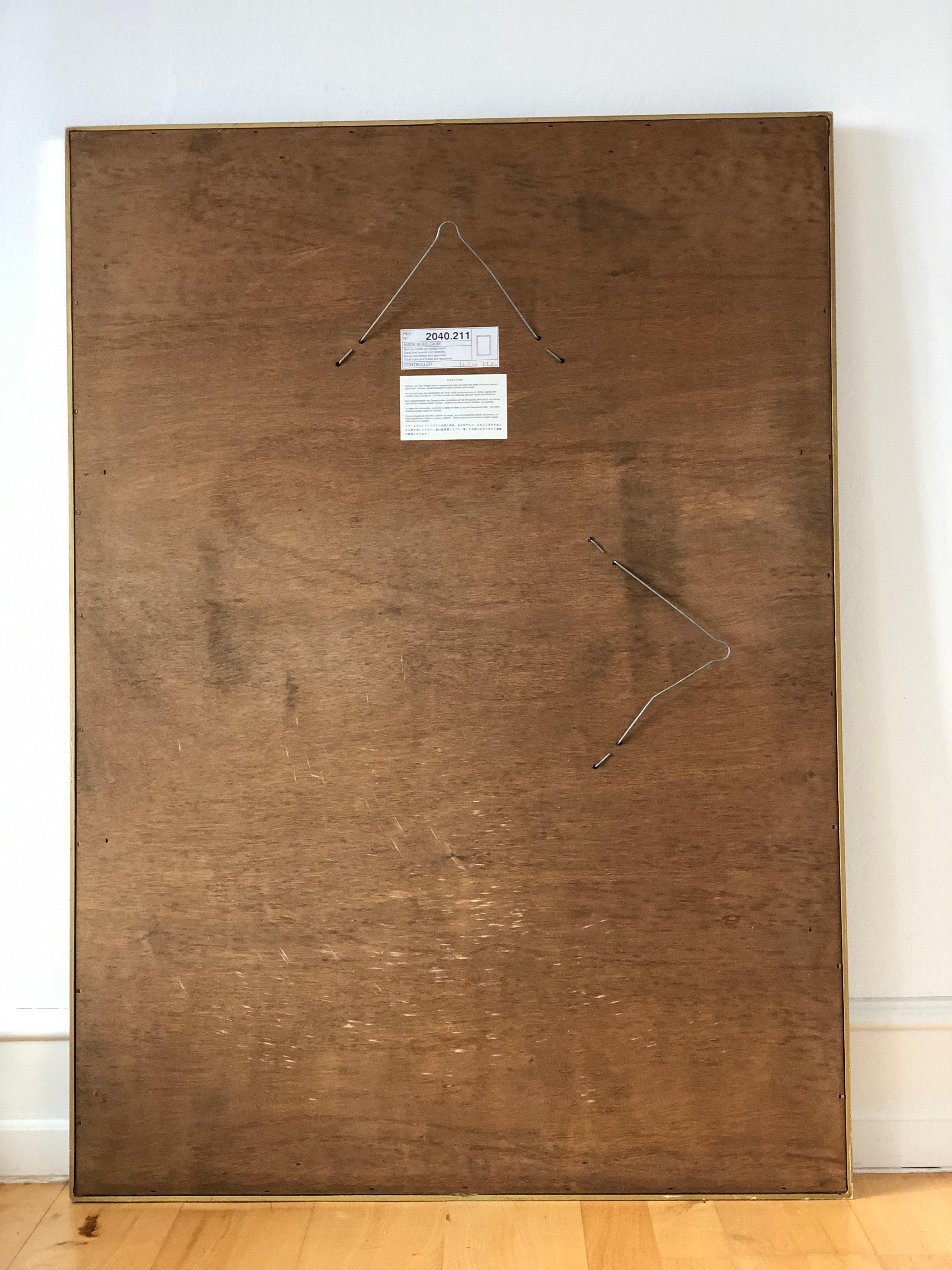 Grande specchio rettangolare vintage Deknudt in argento e oro Belgio anni '80 in vendita 2