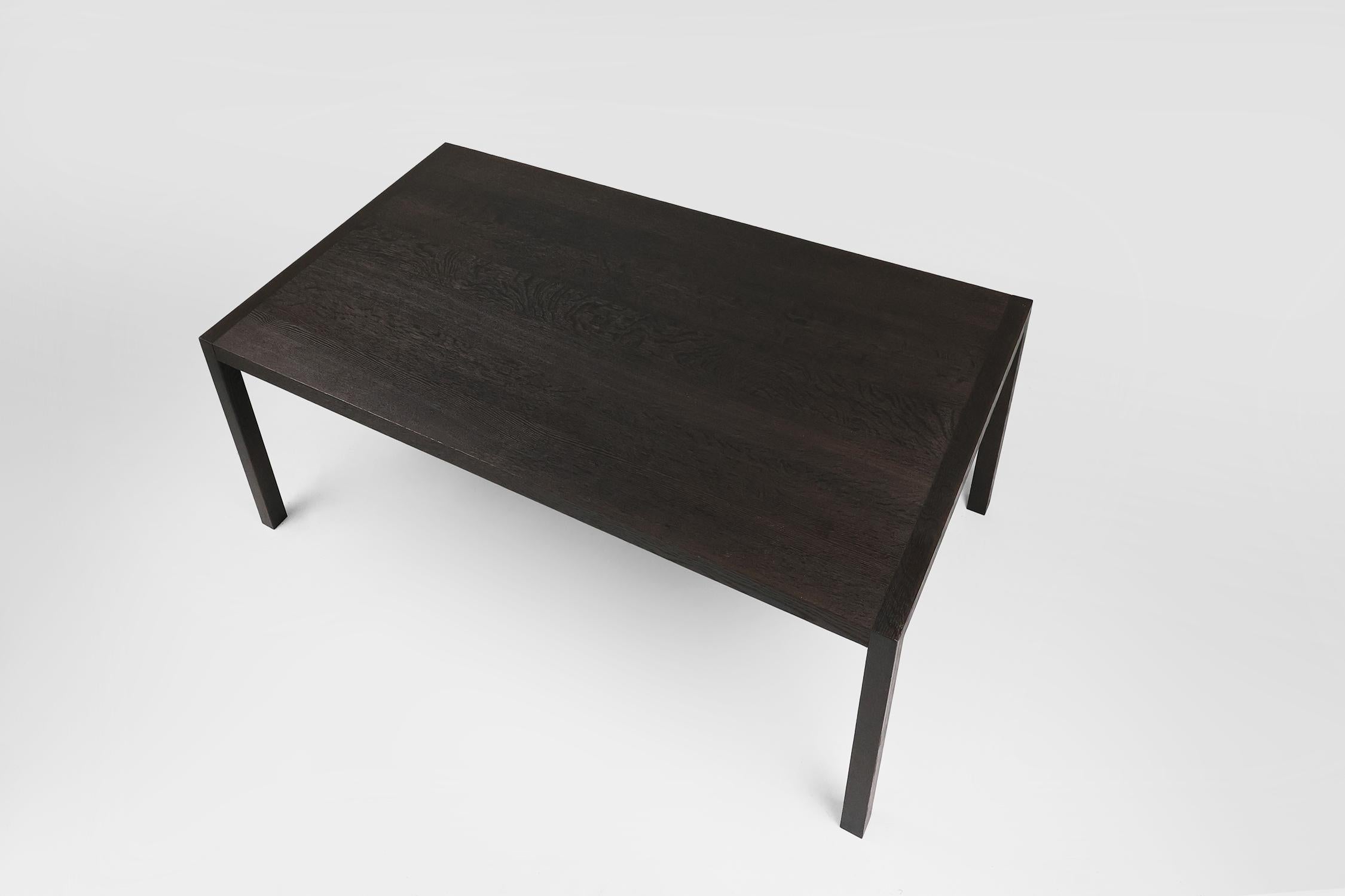 Gran mesa de comedor Vintage de roble ennegrecido, Bélgica ca. 1980 finales del siglo XX en venta