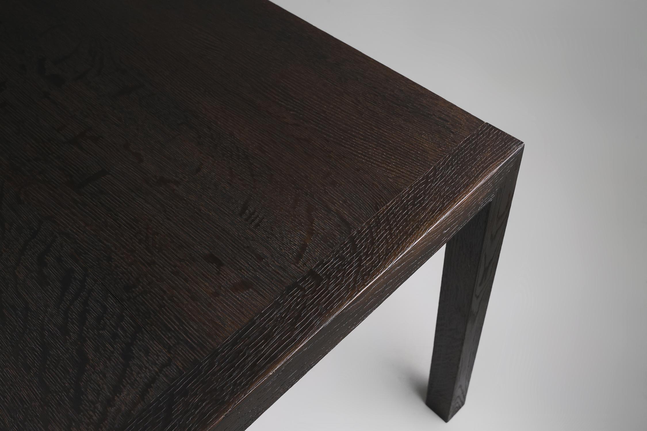 Gran mesa de comedor Vintage de roble ennegrecido, Bélgica ca. 1980 en venta 2