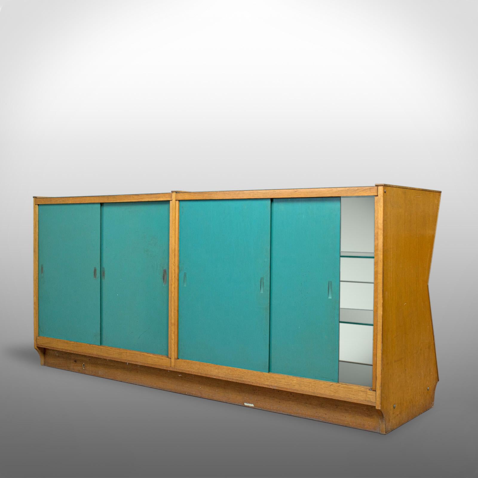 English Large Vintage Display Cabinet, Glass, Oak, Retail, Shop-Fitting, Art Deco c.1930