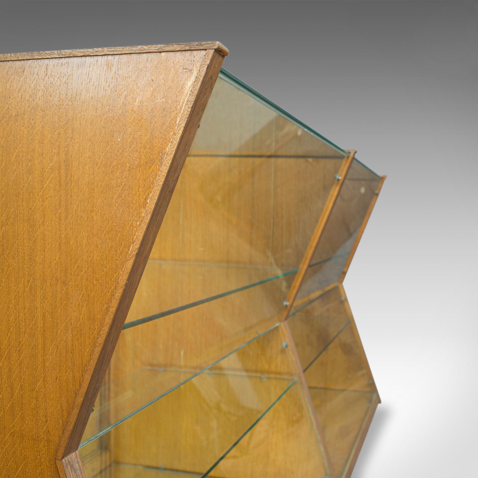 19th Century Large Vintage Display Cabinet, Glass, Oak, Retail, Shop-Fitting, Art Deco c.1930