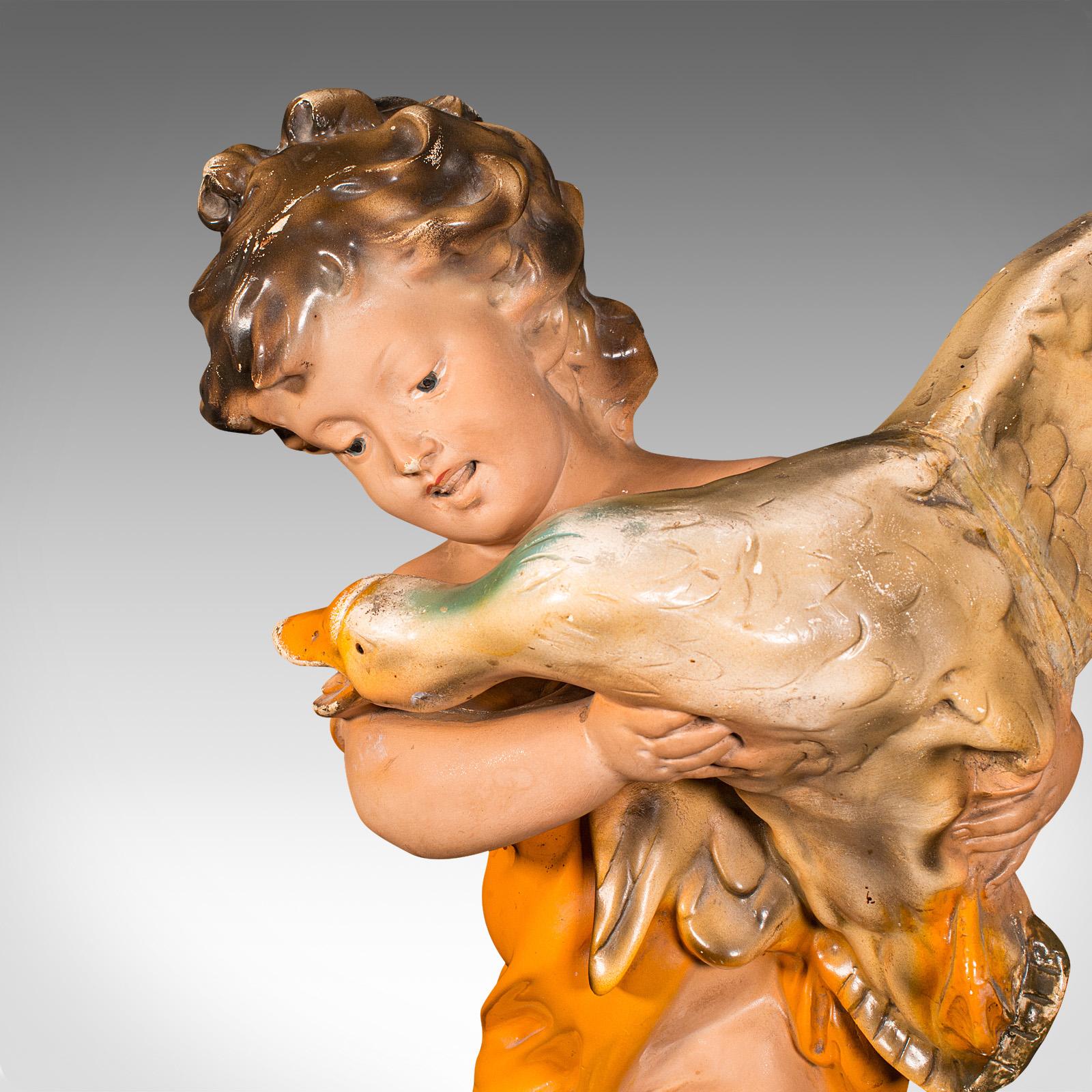 Plâtre Grande figurine d'exposition vintage anglaise, plâtre, ornement décoratif Art déco en vente