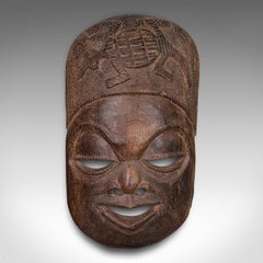 Large Vintage Display Mask, African, Ironwood, Hand Carved, Ceremonial, Tribal