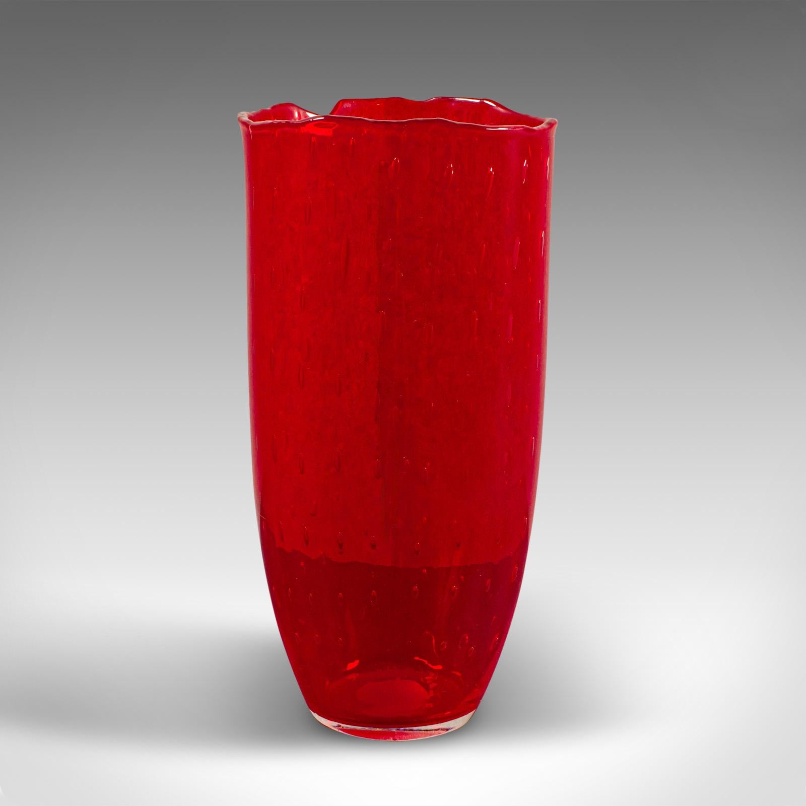 Mid-Century Modern Large Vintage Display Vase, Italian, Art Glass, Flower Pot, Late 20th Century For Sale