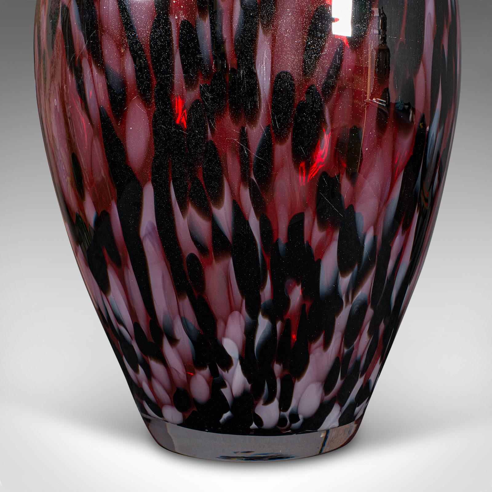Grand vase d'exposition italien, verre d'art, urne à fleurs, Murano, vers 1970 en vente 1