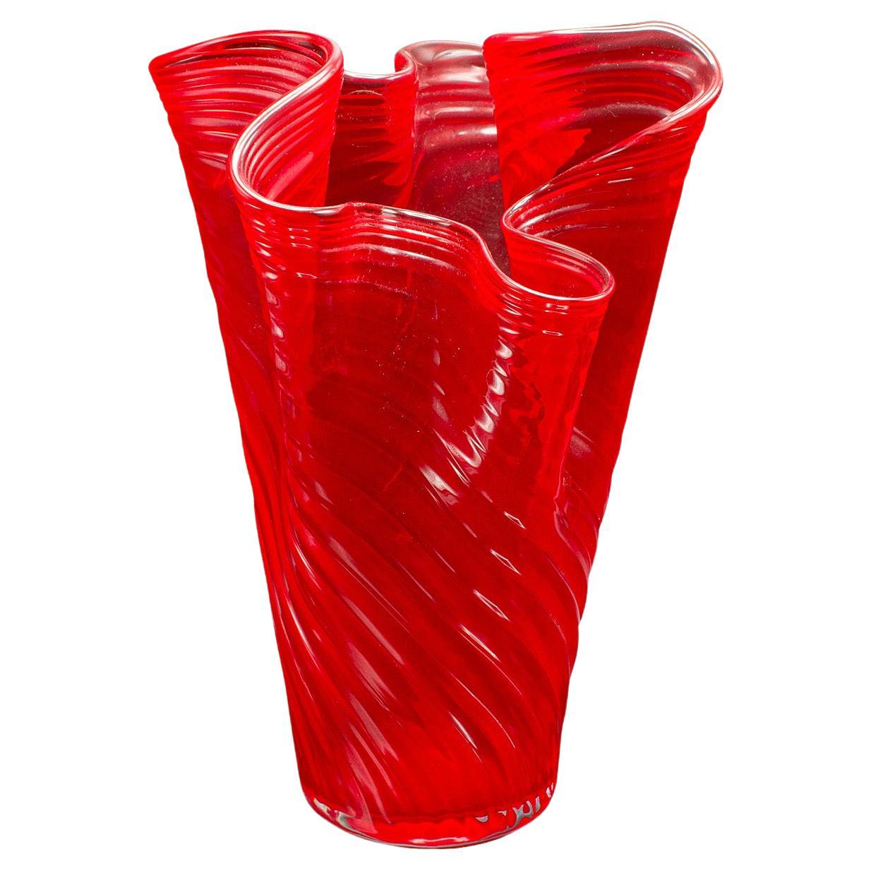 Große Vintage-Display-Vase, italienisch, Murano-Kunstglas, Blumenhülse, CIRCA 1970