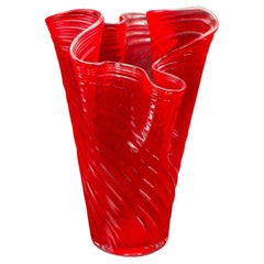 Large Vintage Display Vase, Italian, Murano Art Glass, Flower Sleeve, Circa 1970