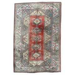 Large vintage distressed Turkish Kars rug