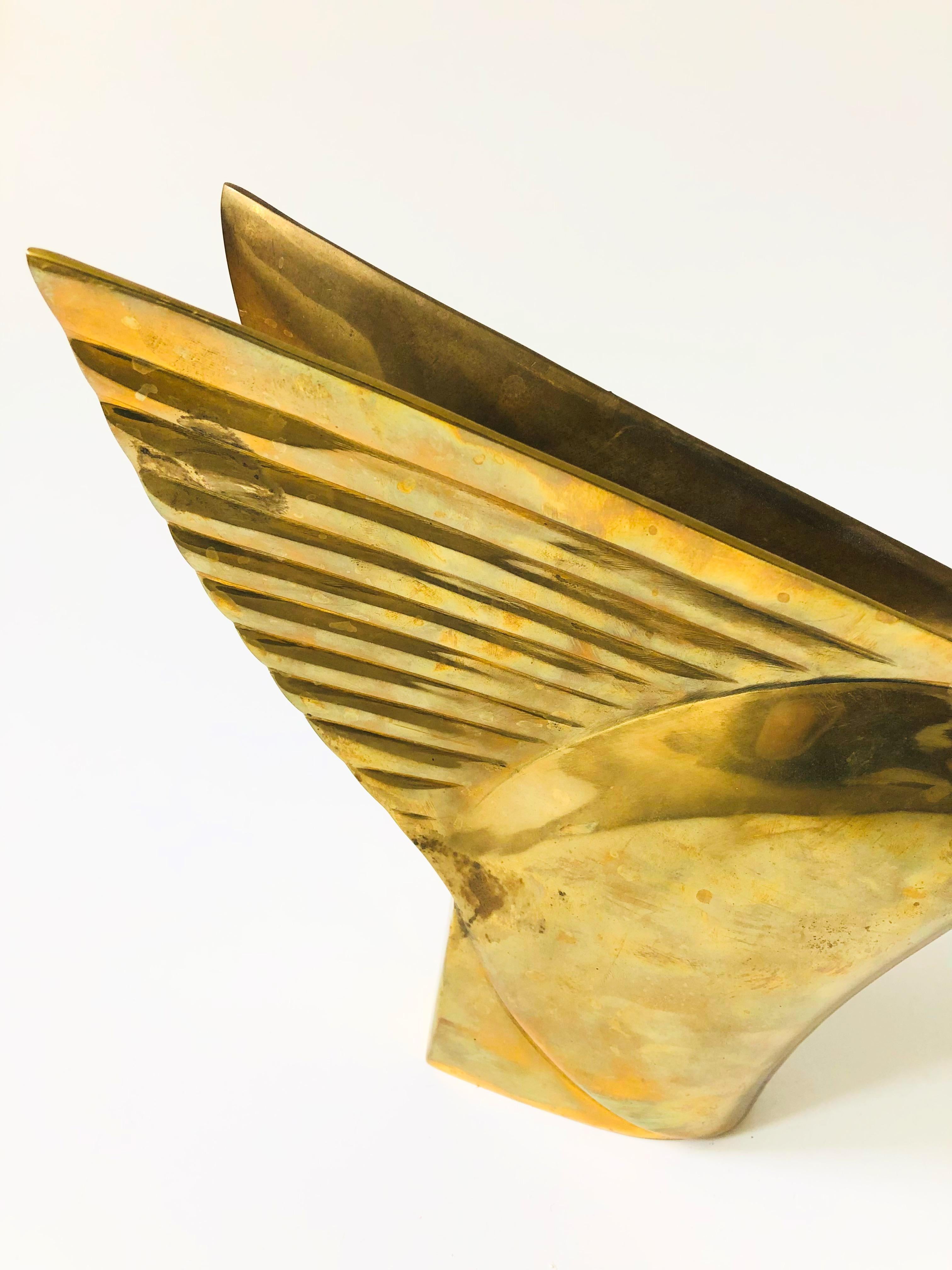20th Century Large Vintage Dolby Cashier Art Deco Brass Bird Sculpture