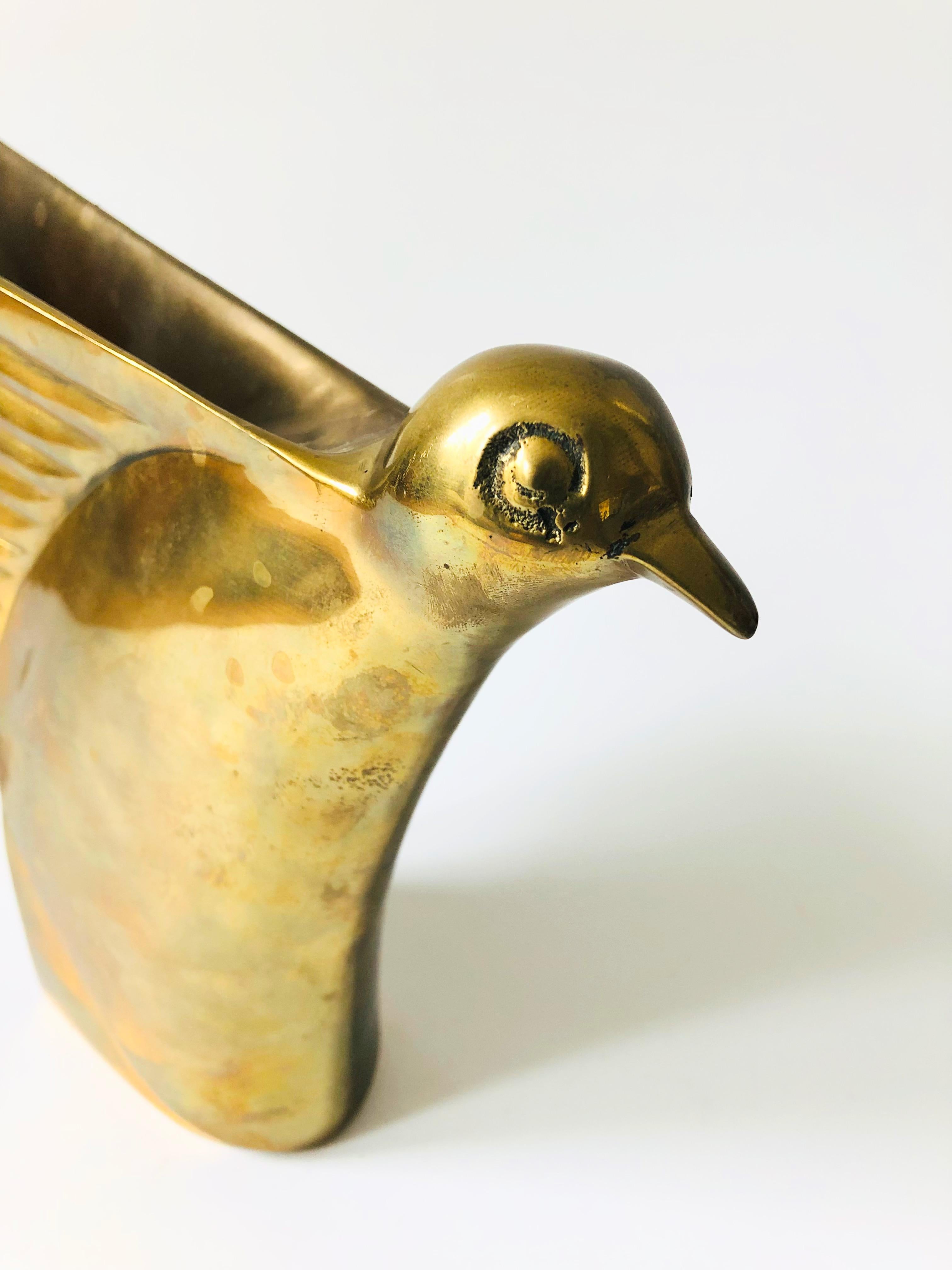 Large Vintage Dolby Cashier Art Deco Brass Bird Sculpture 1