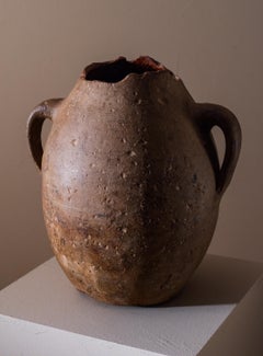 Gran aceitera vintage de terracota bereber / amazigh marroquí del valle del Draa