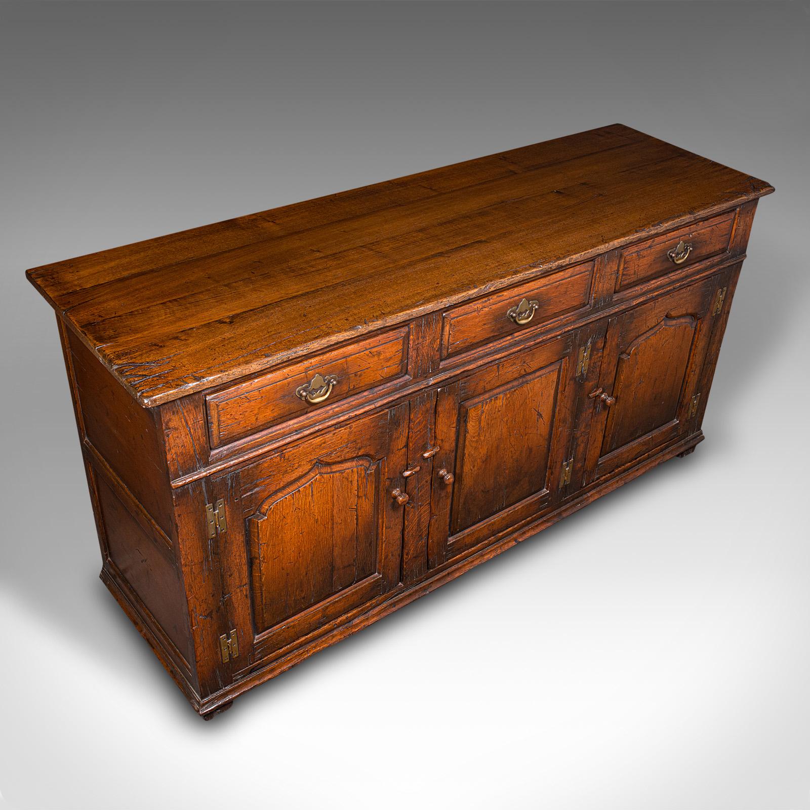 Large Vintage Dresser Base, English, Oak, Georgian Revival, Cabinet, Circa 1980 For Sale 2