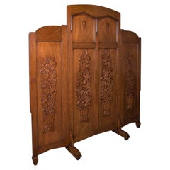 Large Vintage Dressing Screen, Oriental, Folding, Privacy, Room Divider, Retail