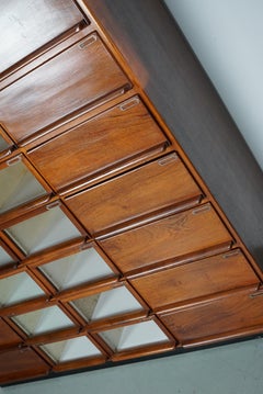 Large Vintage Dutch Hardwood Haberdashery Shop Cabinet, 1930s