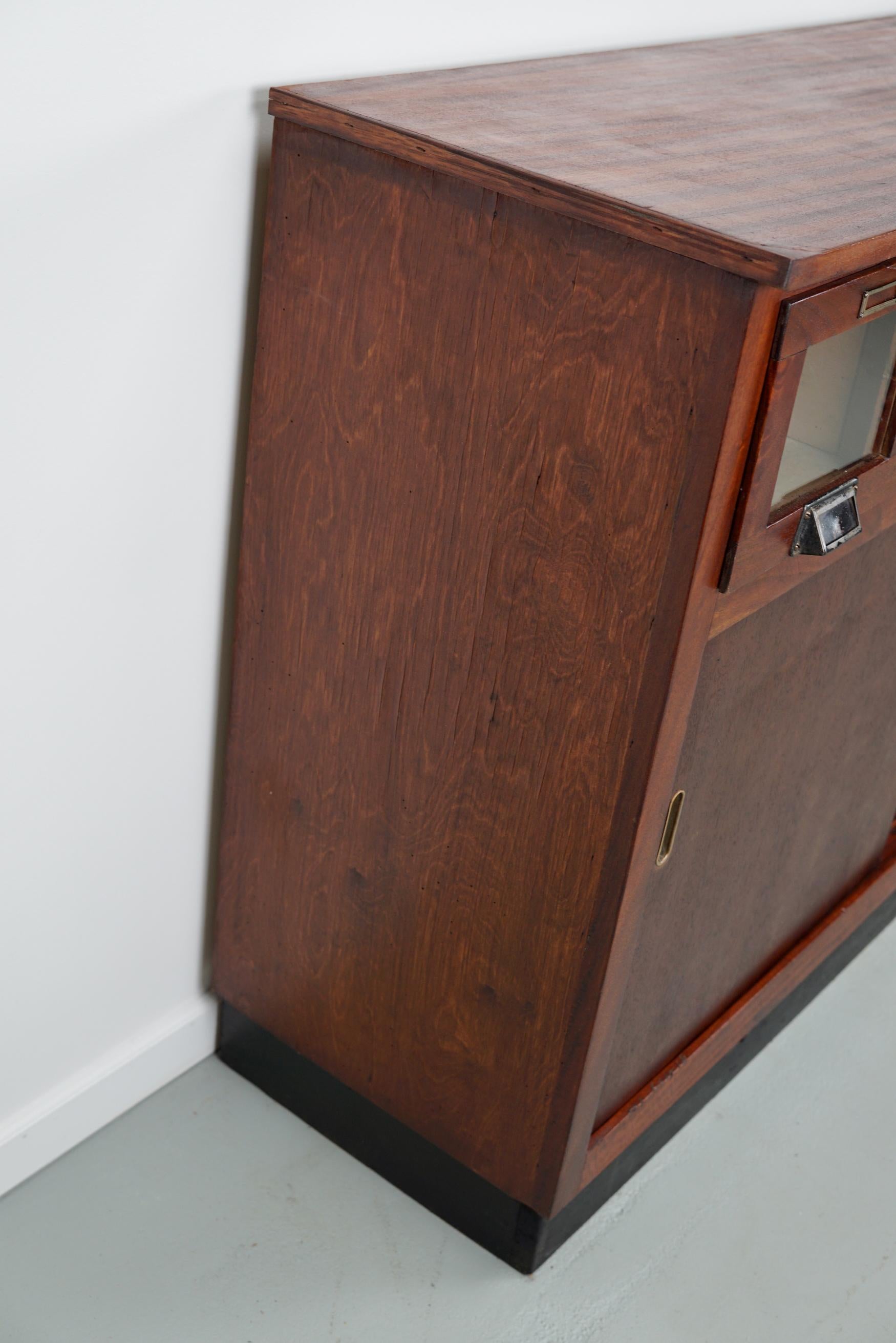 Large Vintage Dutch Mahogany Haberdashery Shop Cabinet, 1950s For Sale 14