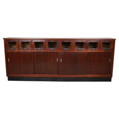 Large Vintage Dutch Mahogany Haberdashery Shop Cabinet, 1950s