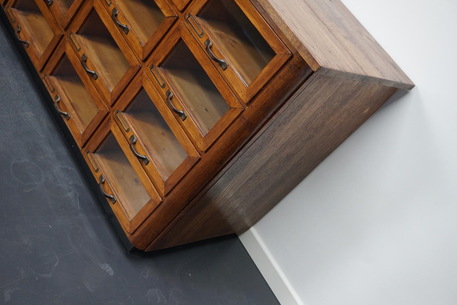 Large Vintage Dutch Oak Haberdashery Shop Cabinet, 1930s 4