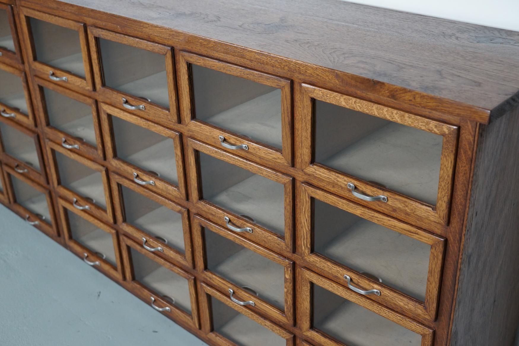 Large Vintage Dutch Oak Haberdashery Shop Cabinet, 1930s 9