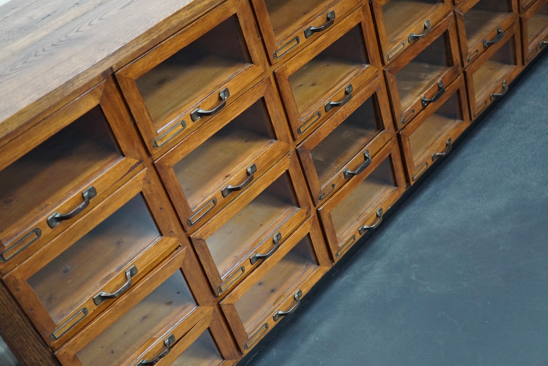 Large Vintage Dutch Oak Haberdashery Shop Cabinet, 1930s 14