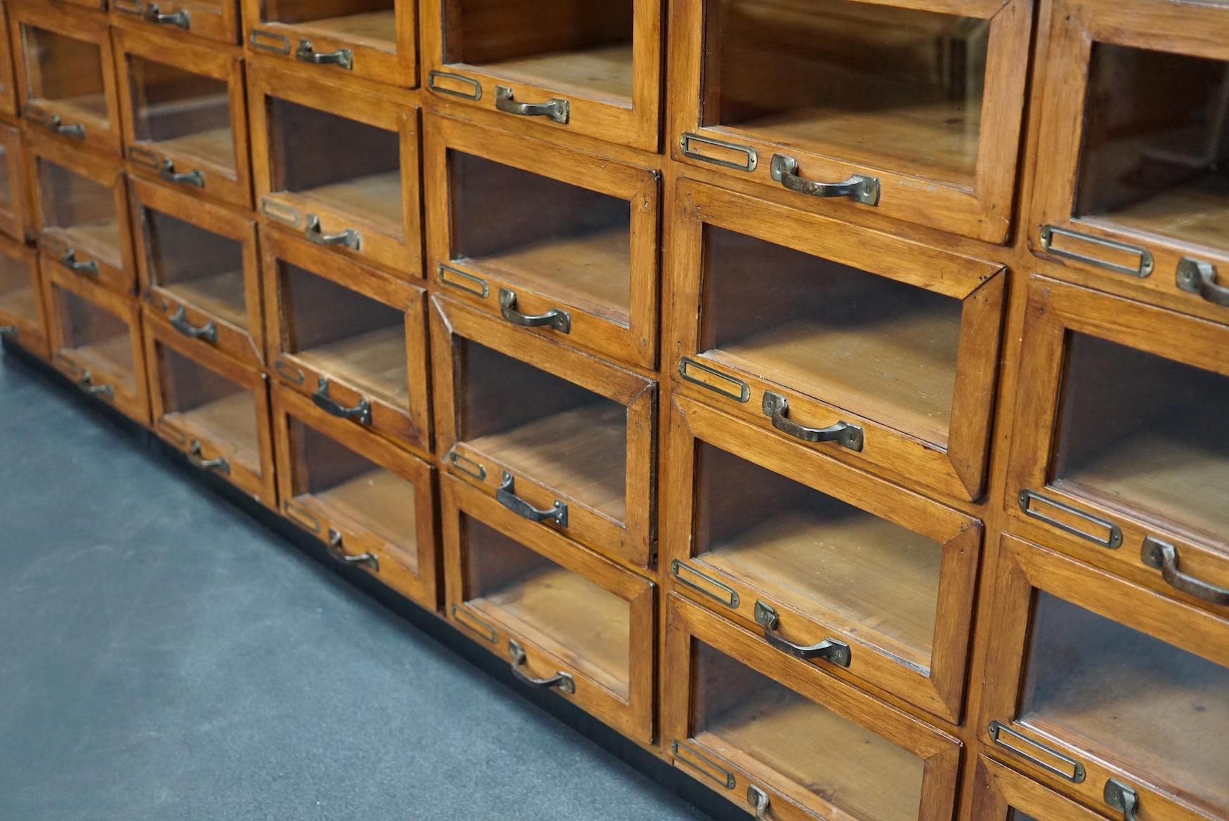 Mid-20th Century Large Vintage Dutch Oak Haberdashery Shop Cabinet, 1930s