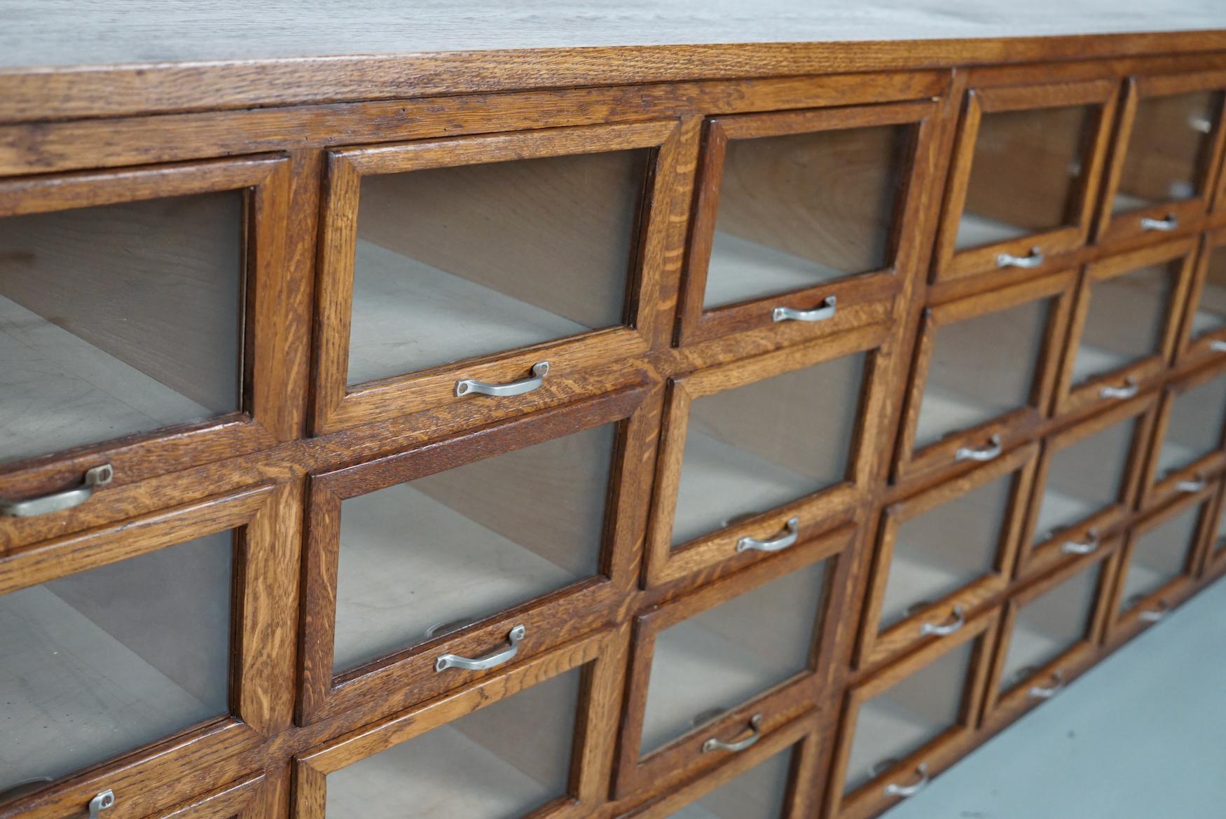 Large Vintage Dutch Oak Haberdashery Shop Cabinet, 1930s 2