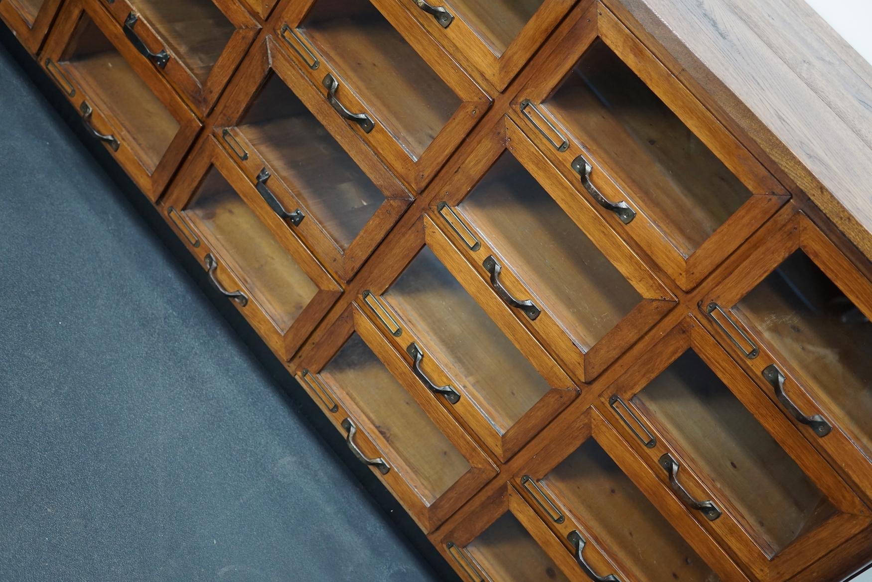 Large Vintage Dutch Oak Haberdashery Shop Cabinet, 1930s 2