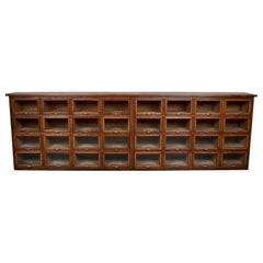 Large Vintage Dutch Oak Haberdashery Shop Cabinet, 1930s