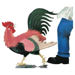 Large Vintage Early 20th Century Steel Irish Butchers Hanging Advertising Sign