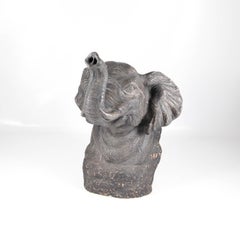 Large Vintage Elephant Terracotta Sculpture