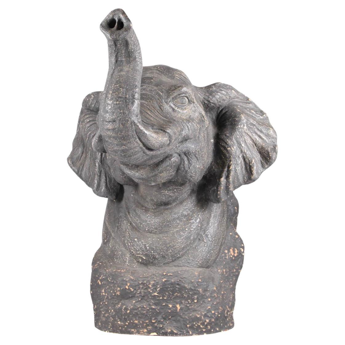 Large Vintage Elephant Terracotta Sculpture