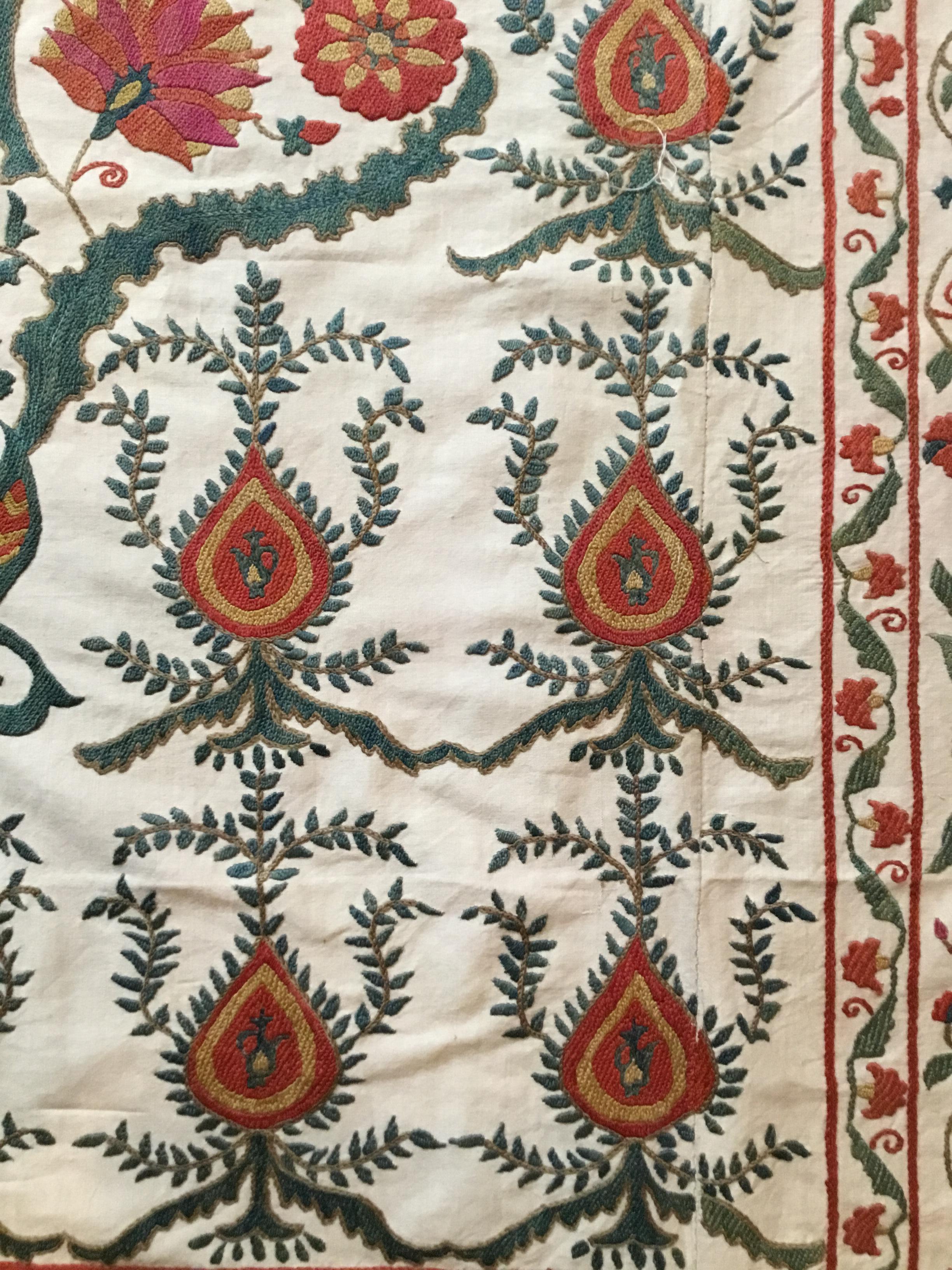 Large Vintage Embroidery Suzani Textile 4