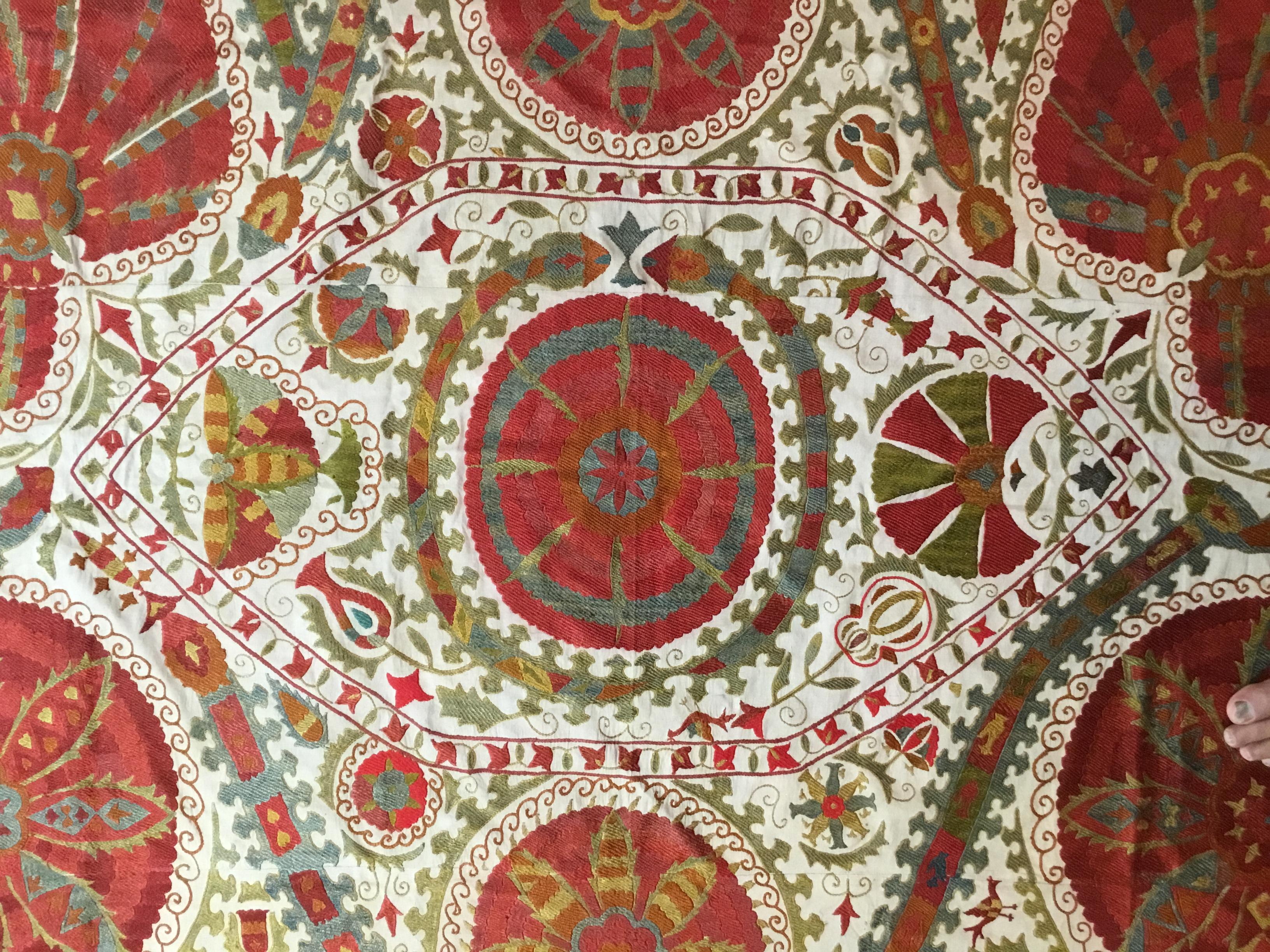 Large Vintage Embroidery Suzani Textile 4