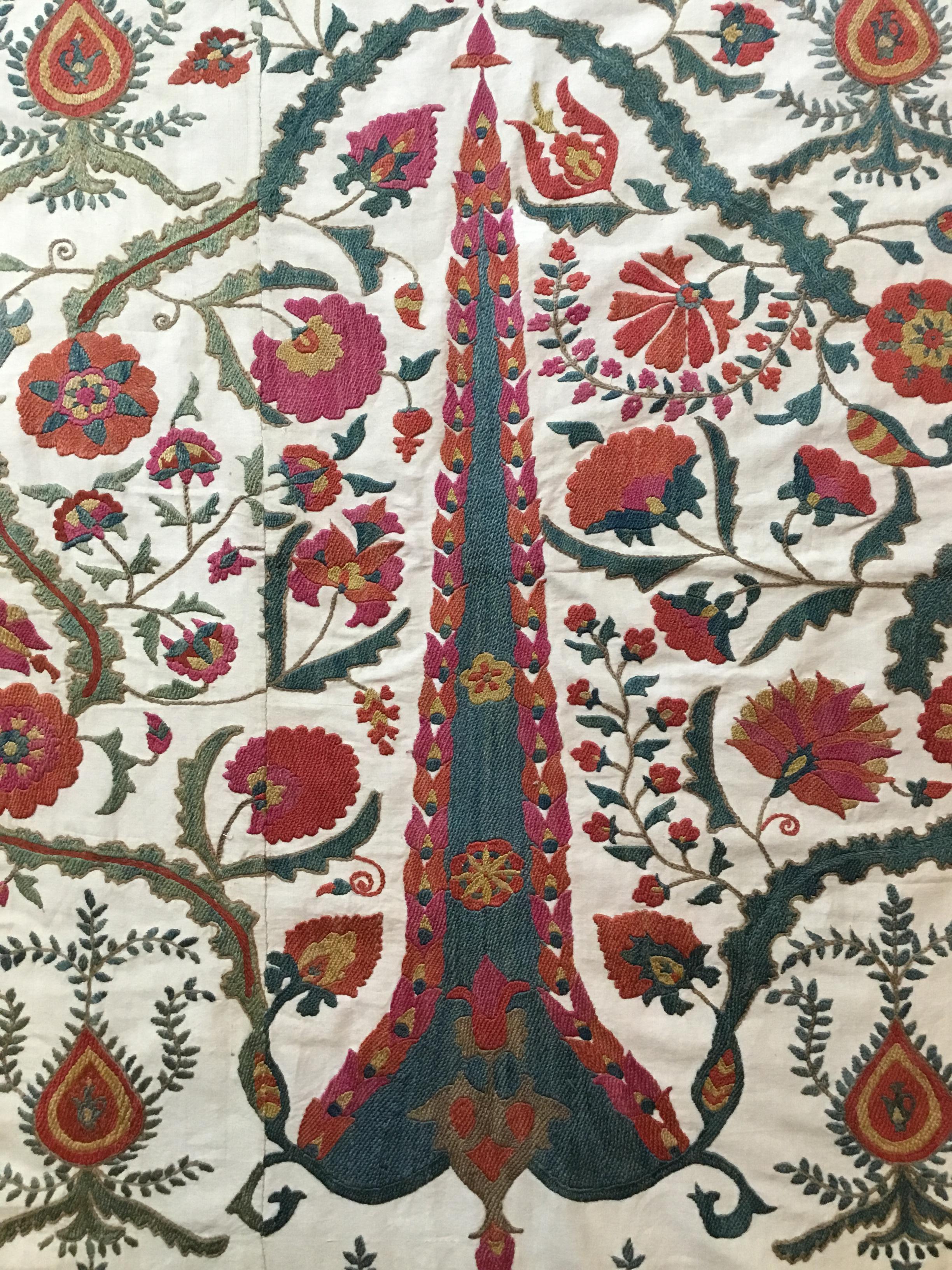 Large Vintage Embroidery Suzani Textile 5