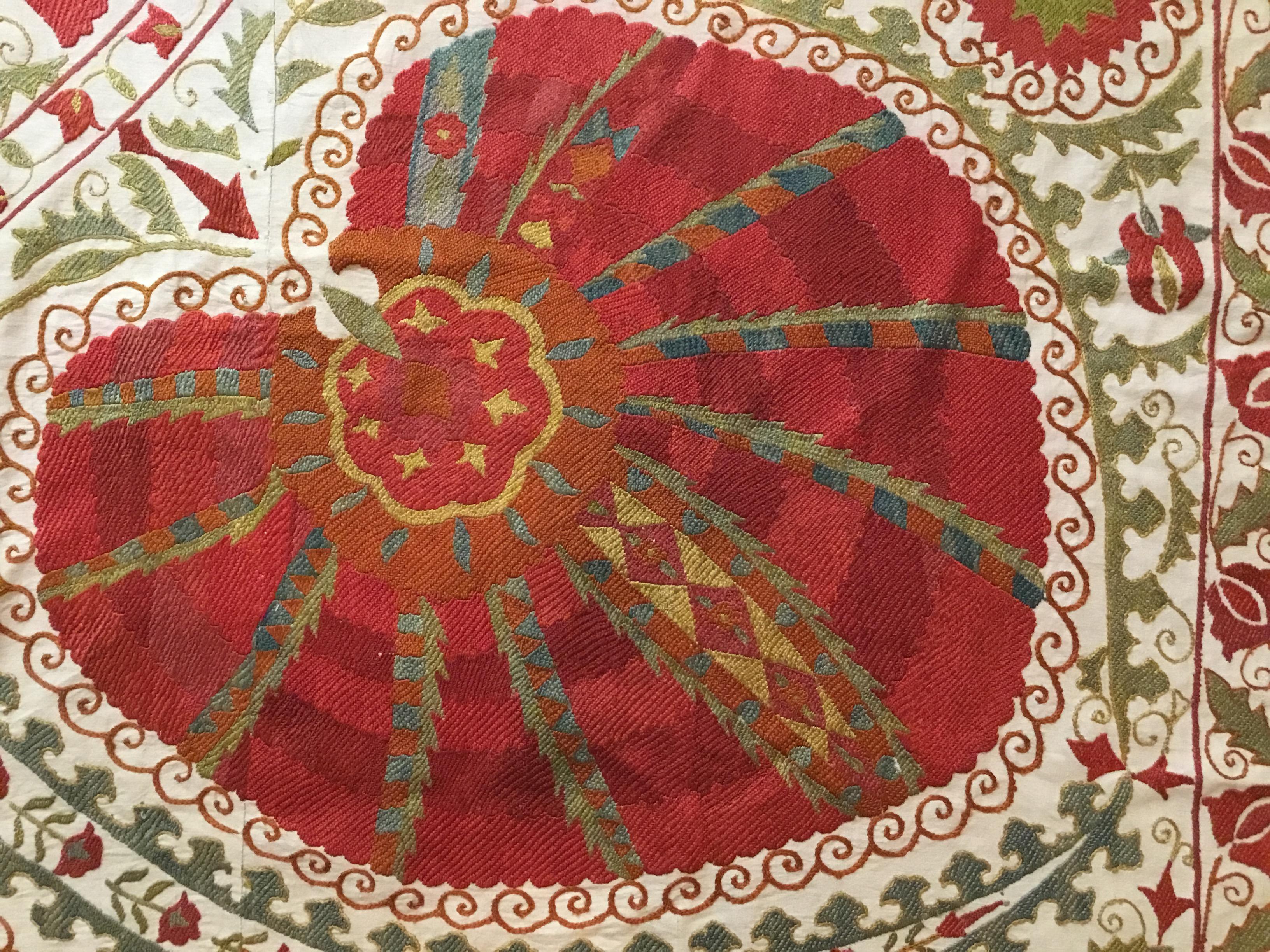 Large Vintage Embroidery Suzani Textile 7