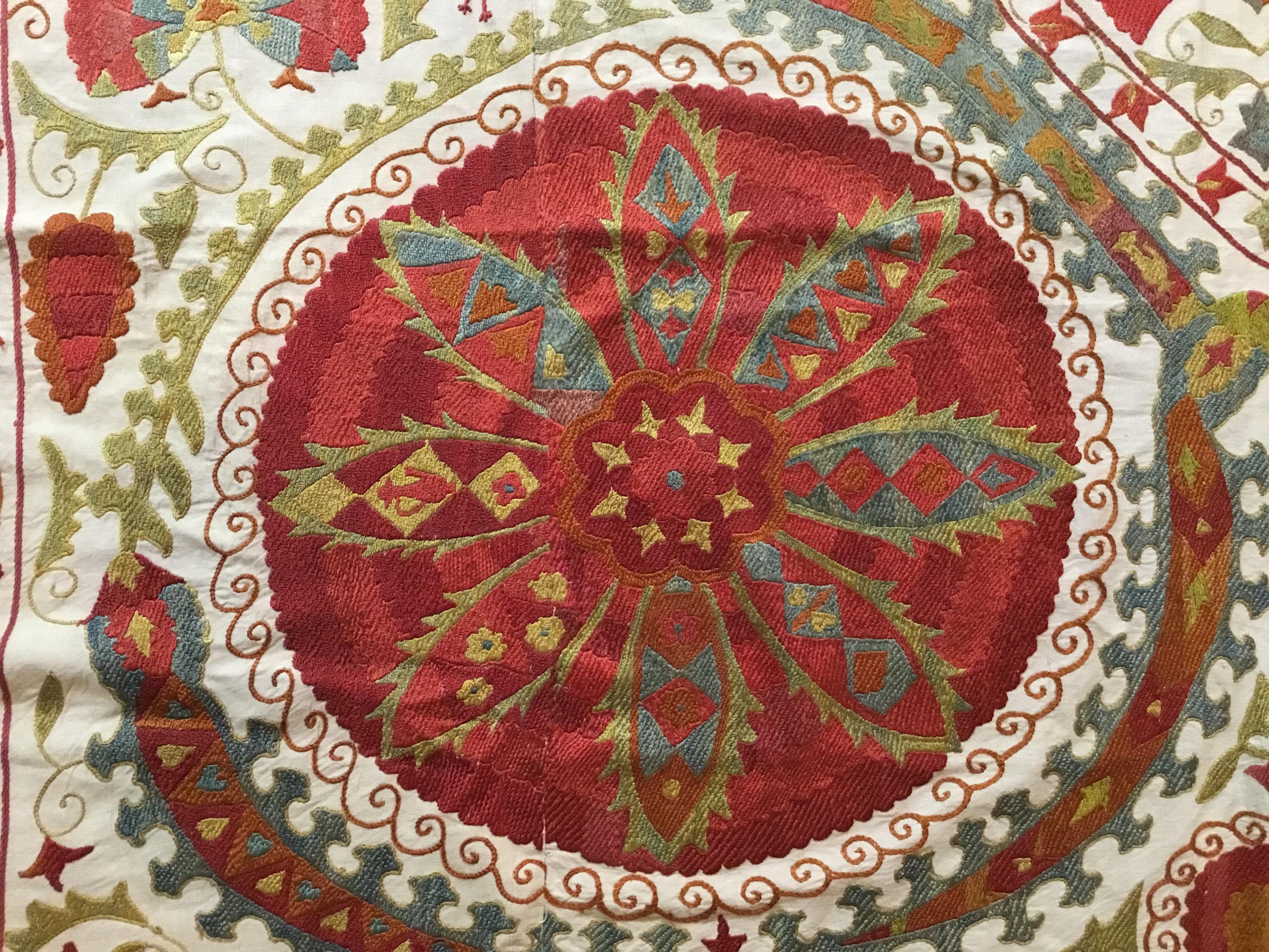 Large Vintage Embroidery Suzani Textile 8