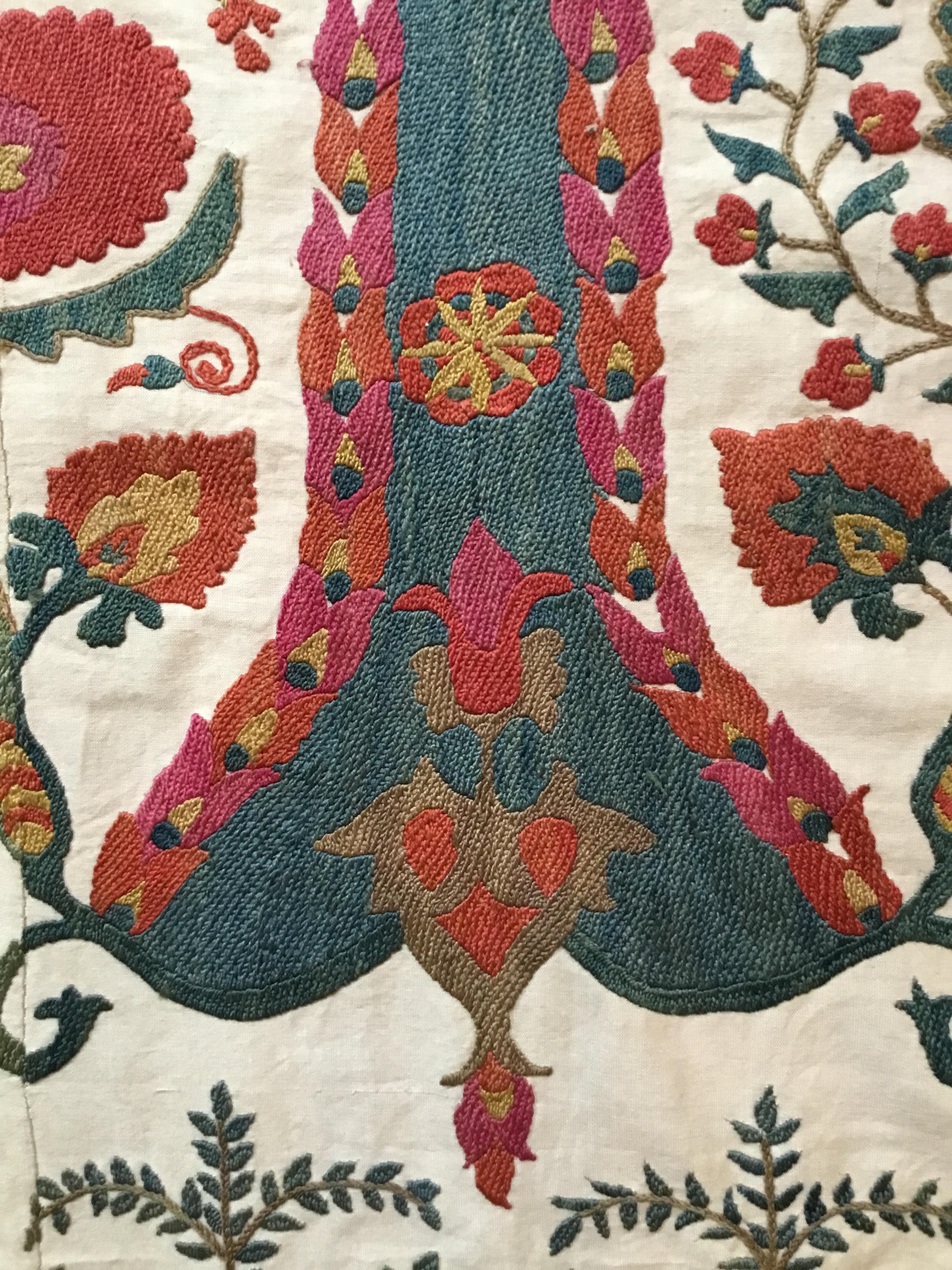 Large Vintage Embroidery Suzani Textile 9