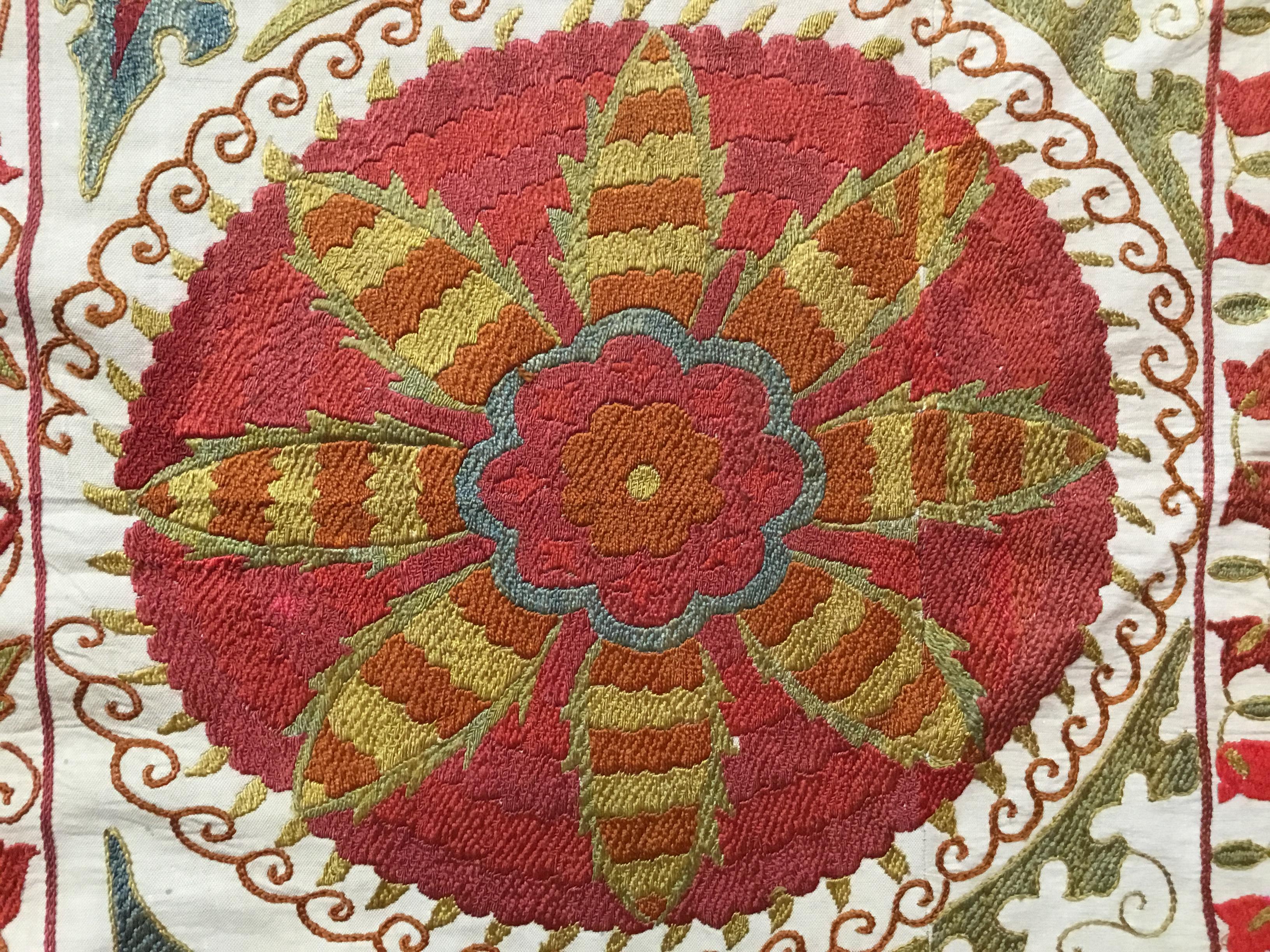 Large Vintage Embroidery Suzani Textile 9