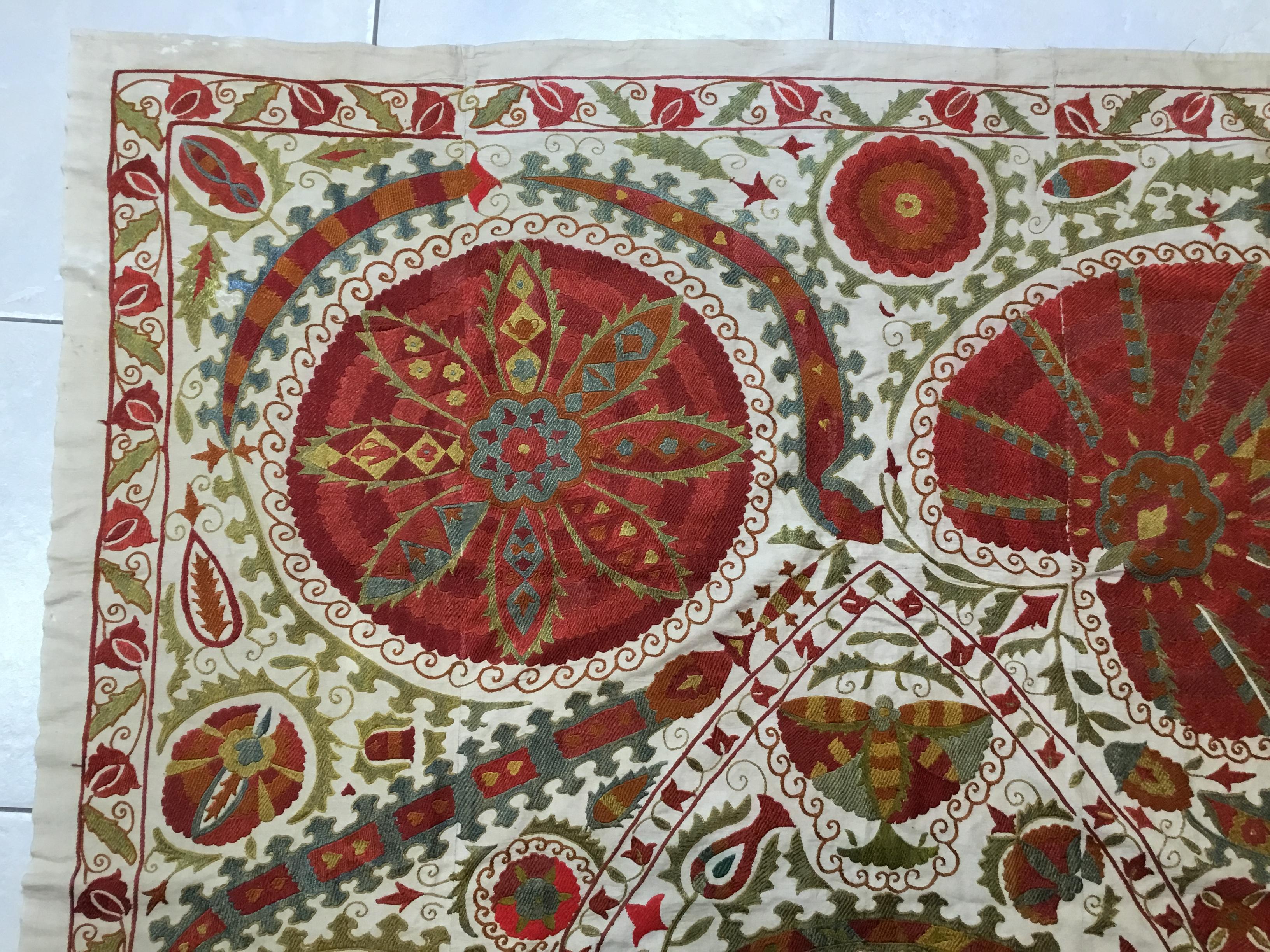 Mid-20th Century Large Vintage Embroidery Suzani Textile