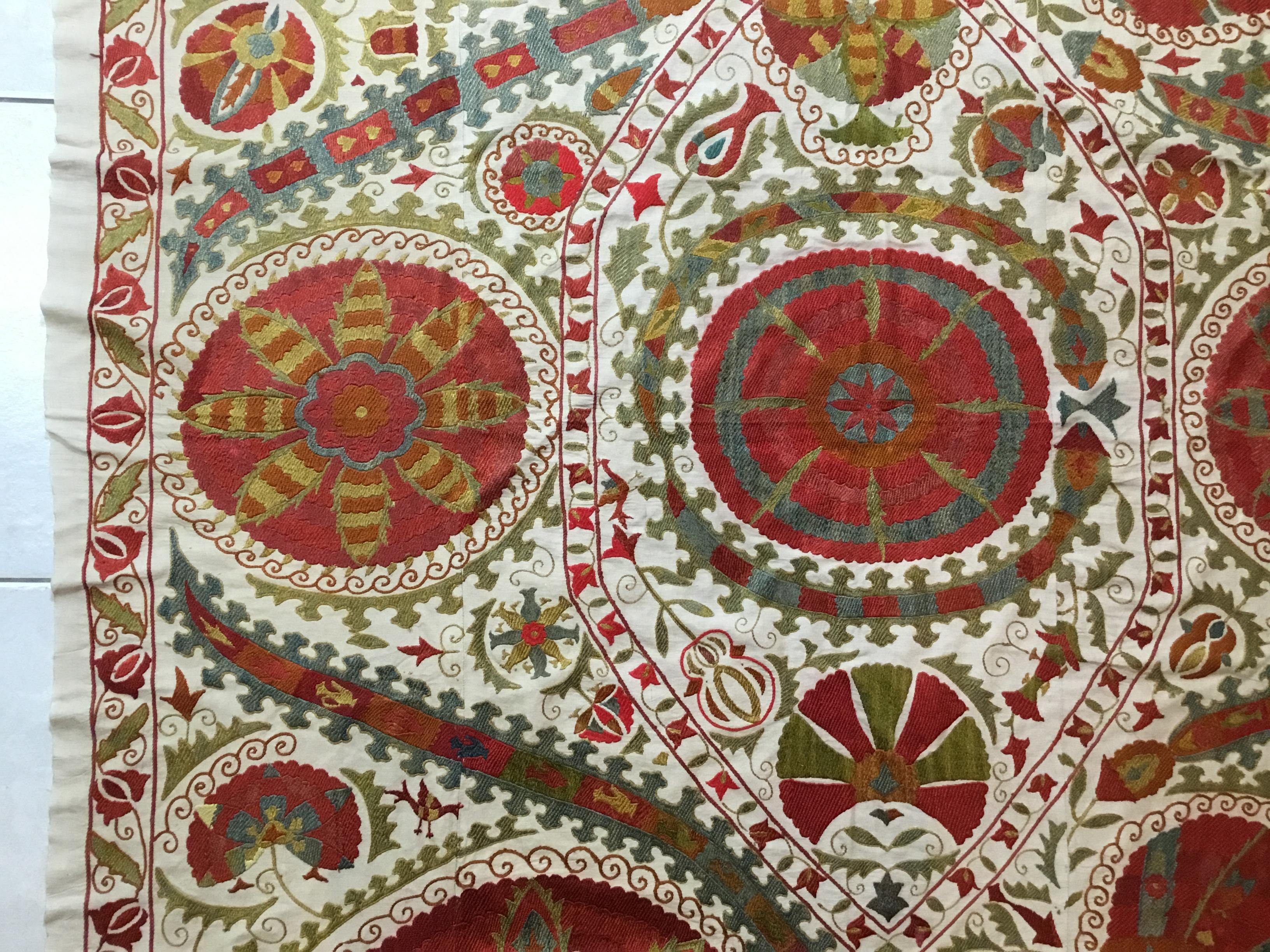 Large Vintage Embroidery Suzani Textile 1