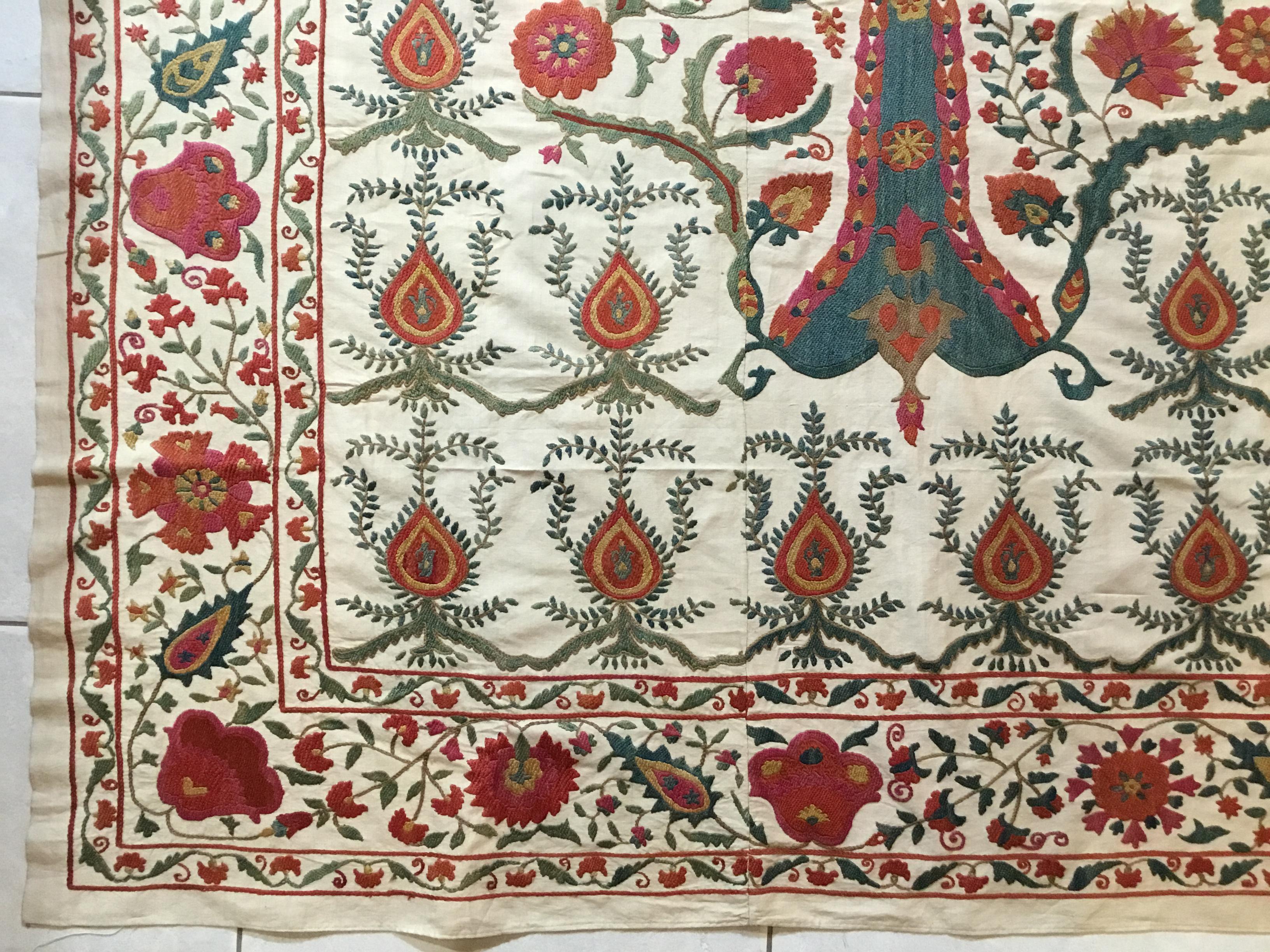 Large Vintage Embroidery Suzani Textile 2