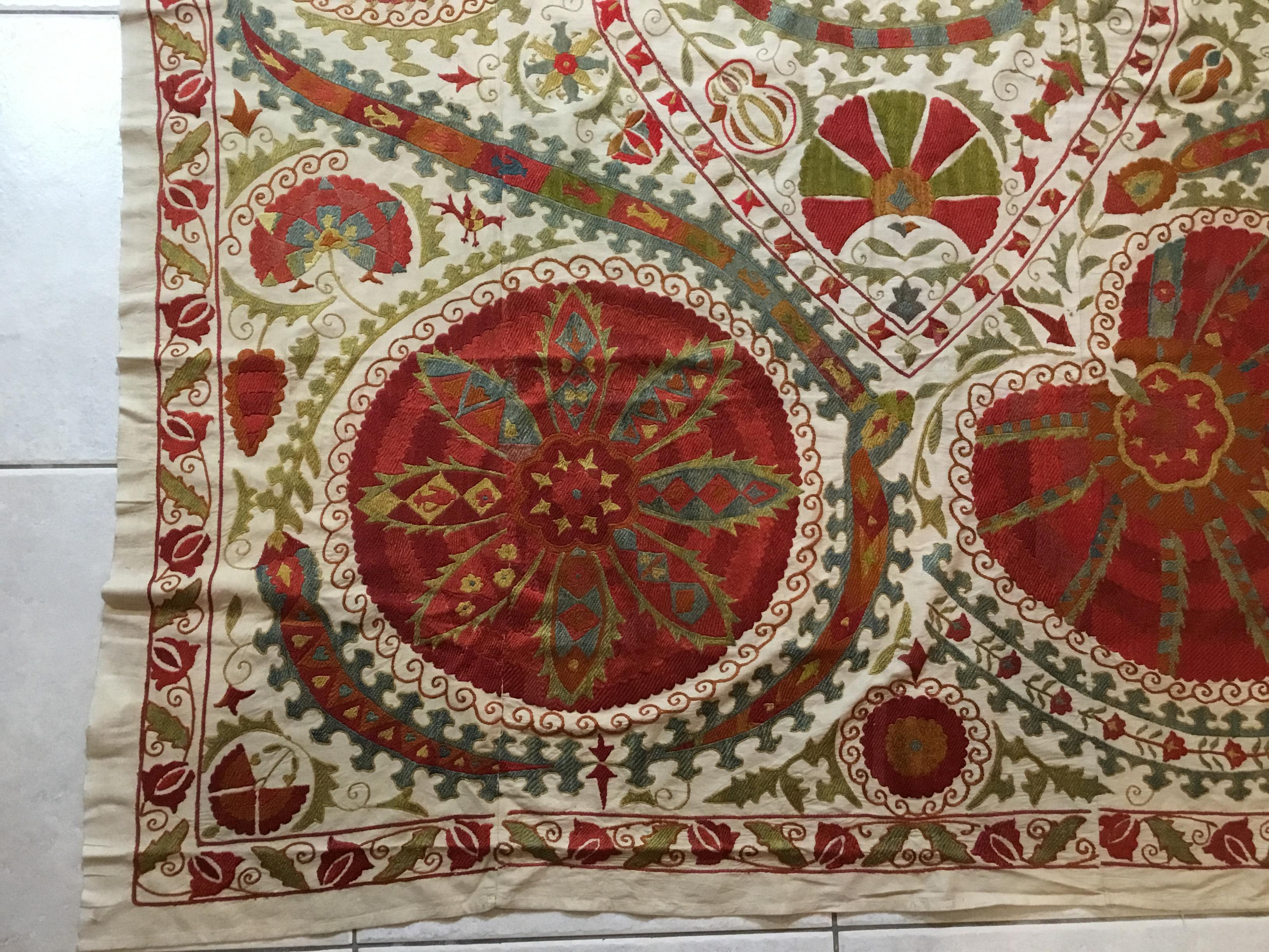 Large Vintage Embroidery Suzani Textile 3