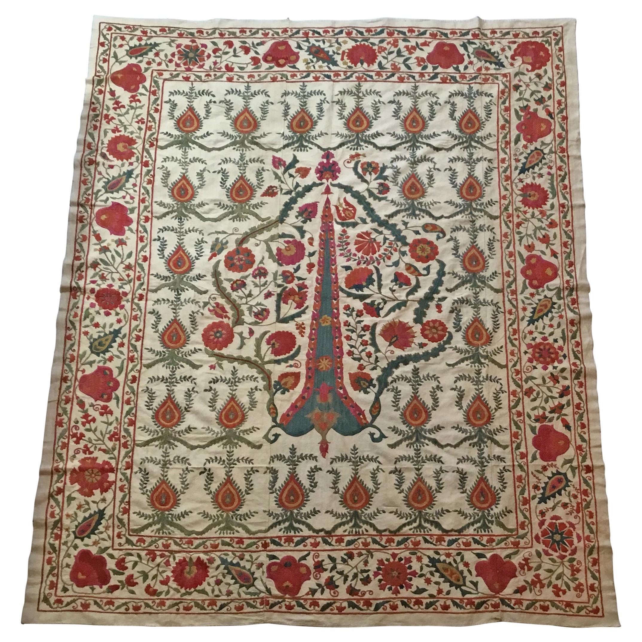 Large Vintage Embroidery Suzani Textile