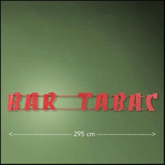 Large vintage exterior wall shop sign for a coffee Bar Tabac France in the 50s