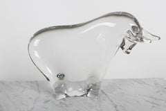 Grande toro d'epoca A.M.F. Studio Cristallo Svezia Cristallo d'Arte "Toro"