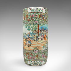 Large Vintage Famille Rose Stick Stand, Chinese, Ceramic, Hall, Art Deco, C.1940
