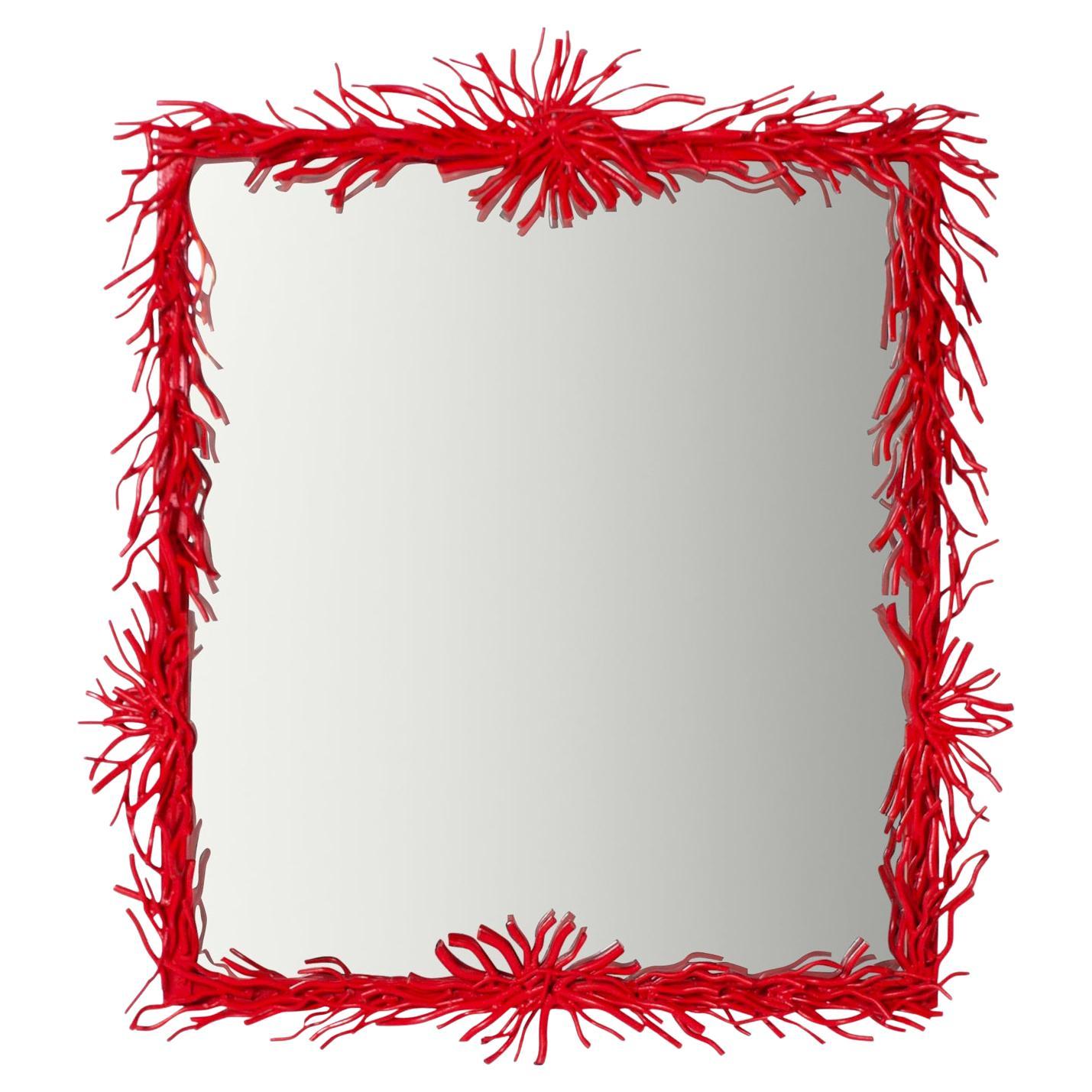 Large Vintage Faux Coral Wall Mirror